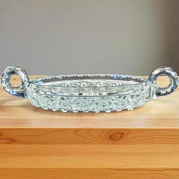 2 (Two) Nucut Doubled Handled Olive Relish Dishes - Picture 1 of 4